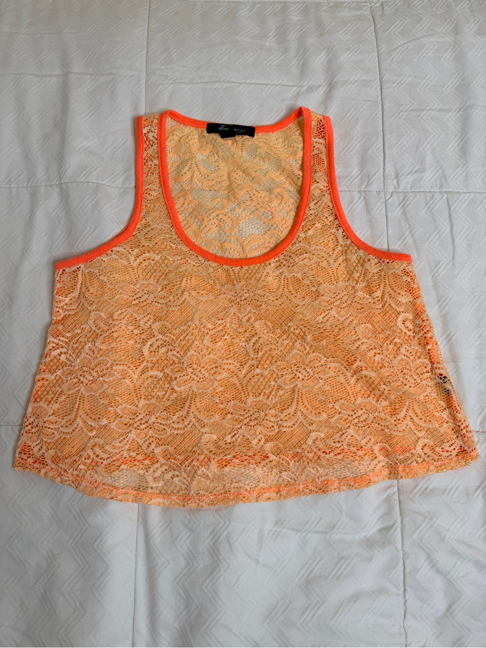 Forever 21 coral lace crop tank top